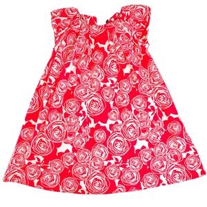 Dior Girl's Dress | Red & White Flower Pattern | Size 10Y